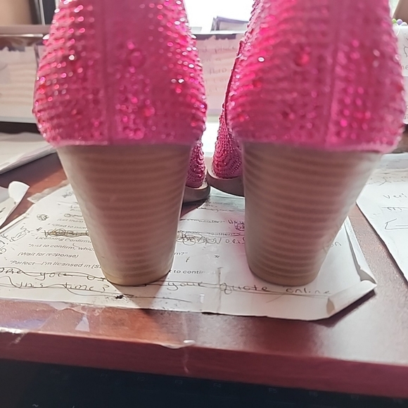 Women's Rhinestone Block Heel Mid Calf Short Ankle Booties Knee High Boots. 7.5 - Picture 9 of 9